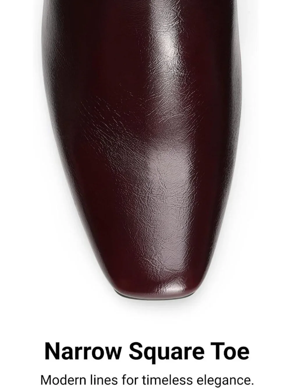 Women's Burgundy Sleek Modern Style Block Heel Square Toe Knee High Boots